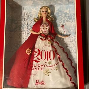 Holiday Barbie 2010 Edition. H 13 1/2 in W 11 in B 3 inches